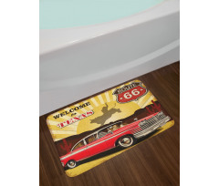 Texas Car Cowboy Words Bath Mat