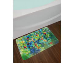 Colorful Flower on Tree Bath Mat