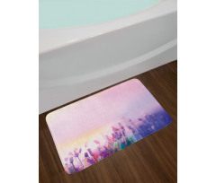 Lavender Violet Flowers Bath Mat