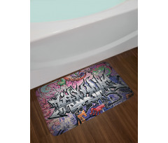 Graffiti Grunge Wall Art Bath Mat