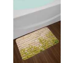 Brick Wall with Leaf Bath Mat