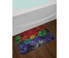 Surreal Colorful Forms Bath Mat