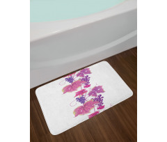 Vibrant Leaf and Plant Bath Mat