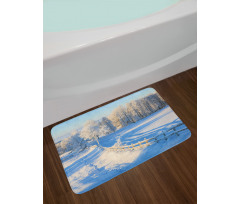 Winter Snowy Pines Bath Mat