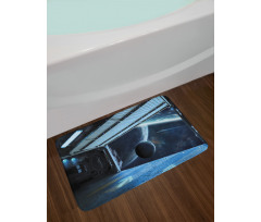 Moon Planet Scene Bath Mat