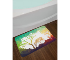 Vivid Safari Zebras Bath Mat