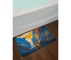 Tiger Striped in City Bath Mat