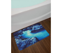 Frozen Lake in Winter Bath Mat