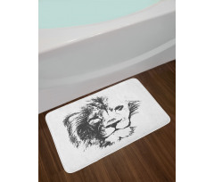 Sketchy Jungle Lion Bath Mat
