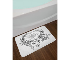 Skull with Feathers Bath Mat