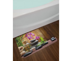 Warm Stones and Flowers Bath Mat