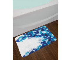 Modern White Circles Bath Mat