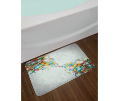 Modern Rainbow Waves Bath Mat