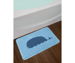 Sea Animal Wavy Patterns Bath Mat