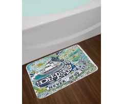 Whales Island with Palm Bath Mat