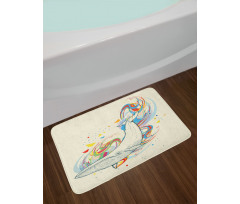 Whale in Ocean Dive Bath Mat