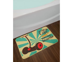 Pop Art Scooter Retro Bath Mat