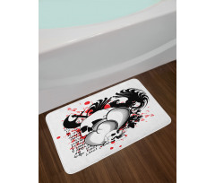 Skull Eagle Love Hearts Bath Mat