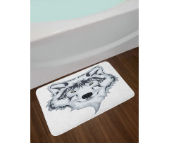 Tibal Wild Wolf Tattoo Bath Mat