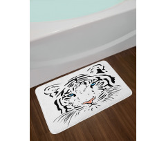 Tiger Ocean Blue Eyes Bath Mat