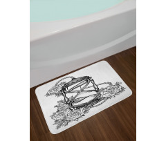 Sketch Style Hourglass Bath Mat