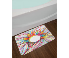 Wavy Flowers Blossoms Bath Mat