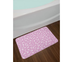 Floral Heart Leaves Bath Mat