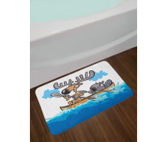 Native Animals Cartoon Bath Mat