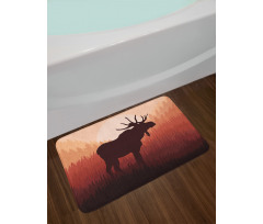 Forest Antlers Wild Deer Bath Mat