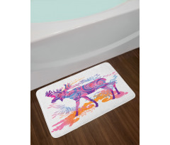 Trippy Vivid Deer Bath Mat