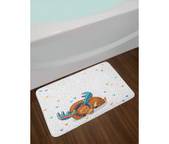 Retro Antlers Animal Art Bath Mat