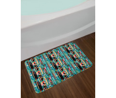 Quirky Modern Geometric Art Bath Mat