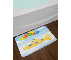 Flying in Sky Bath Mat