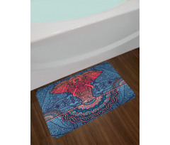 Oriental Sprials Cosmos Bath Mat