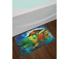 Eastern Grunge Trees Bath Mat