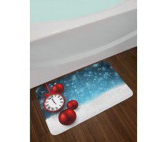 Vintage New Year Balls Bath Mat