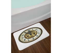 Antique Clock with Face Bath Mat