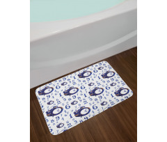 Caligraphic Numbers Bath Mat