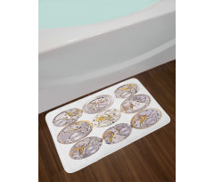 Technical Theme Clock Bath Mat