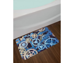 Clock Gears Design Bath Mat