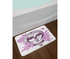 Vampire Skull Face Bath Mat