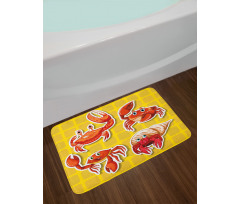 4 Different Crabs Bath Mat