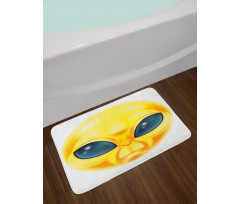 Alien Space Smiley Face Bath Mat