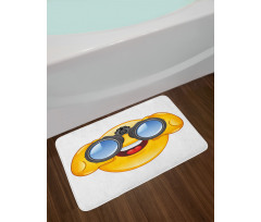 Smiley Face and Telescope Bath Mat