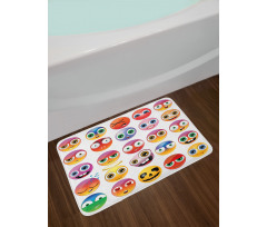 Rainbow Colored Smileys Bath Mat