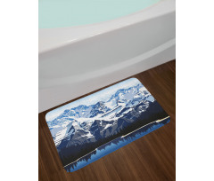 Mountain with Snow View Bath Mat