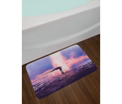 Girl in Wind Composition Bath Mat