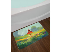 Flower Scary Castle Bath Mat