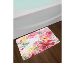 Flowers and Dots Bath Mat