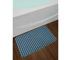Floral and Round Dots Bath Mat